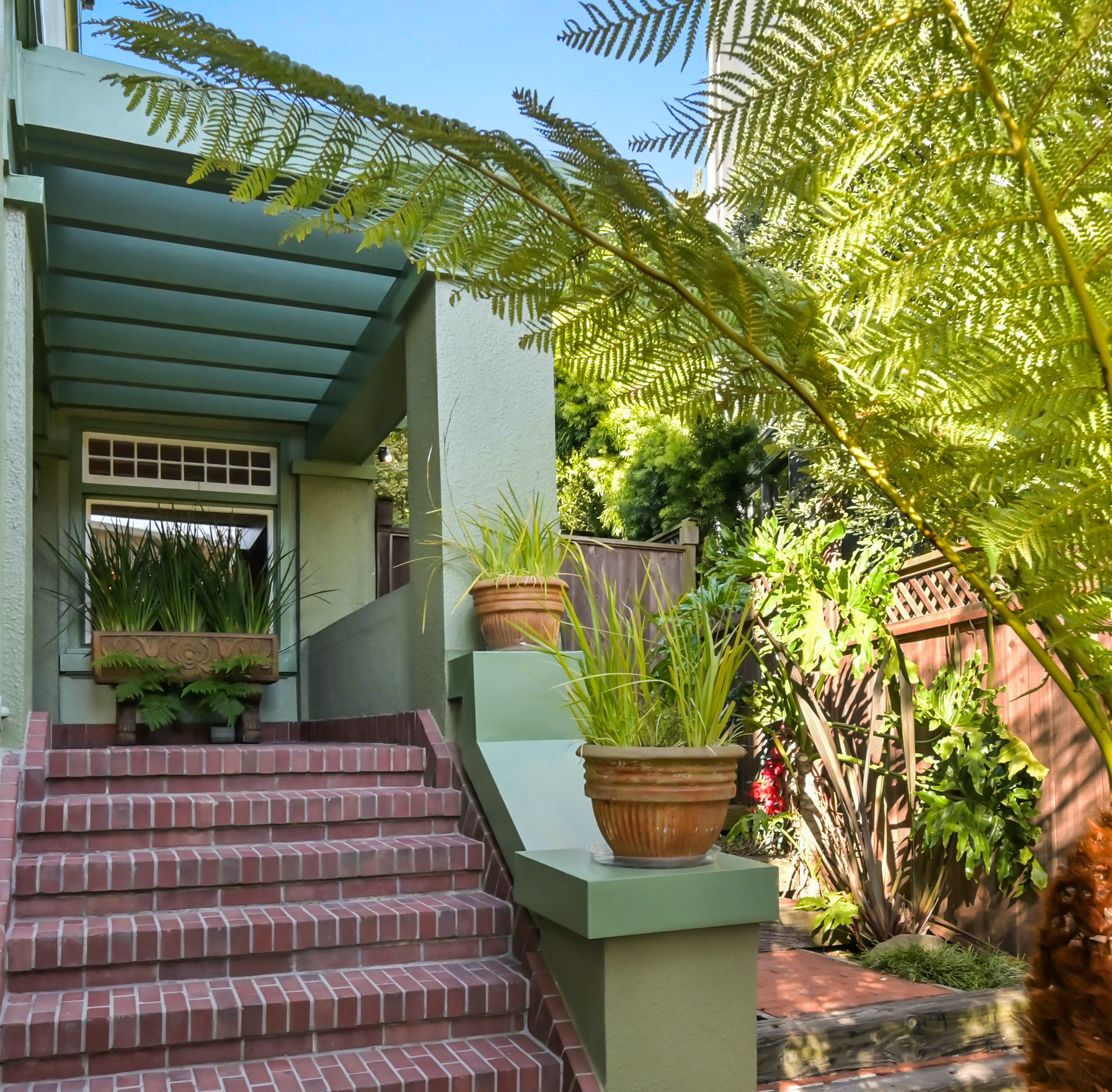 View of the brick steps leading to 4 Ashbury Terrace