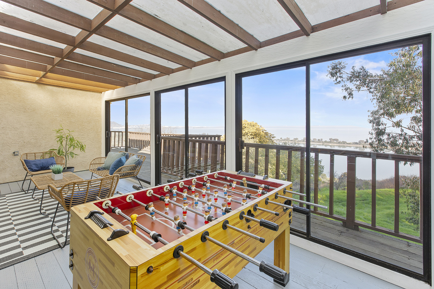 Sun room that looks over the bay