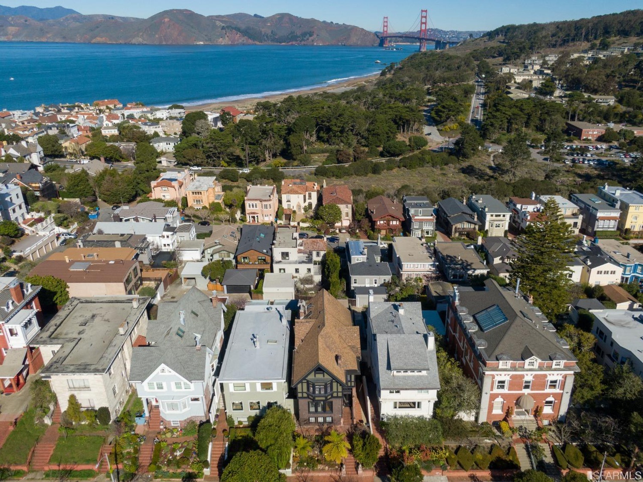 Aerial view of 2212 Lake Street, property purchased via John DiDomenico San Francisco real estate expert