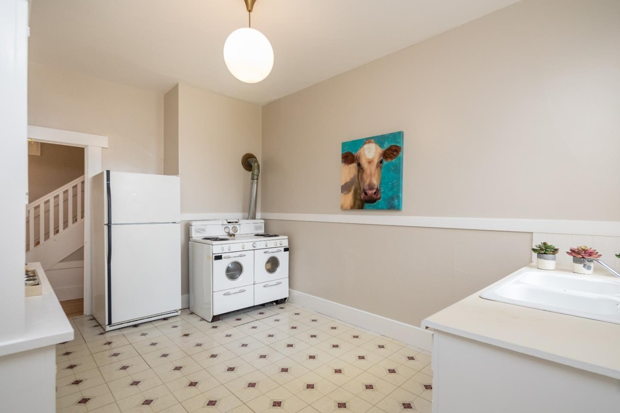 View of a dated kitchen in need of remodeling