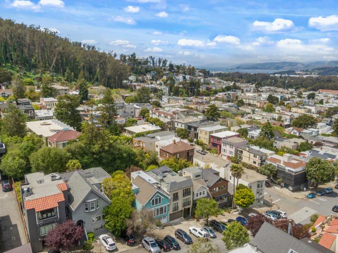 Property Thumbnail: Aerial photo looking over Cole Street. You can see Sutro Forest at the back left corner.