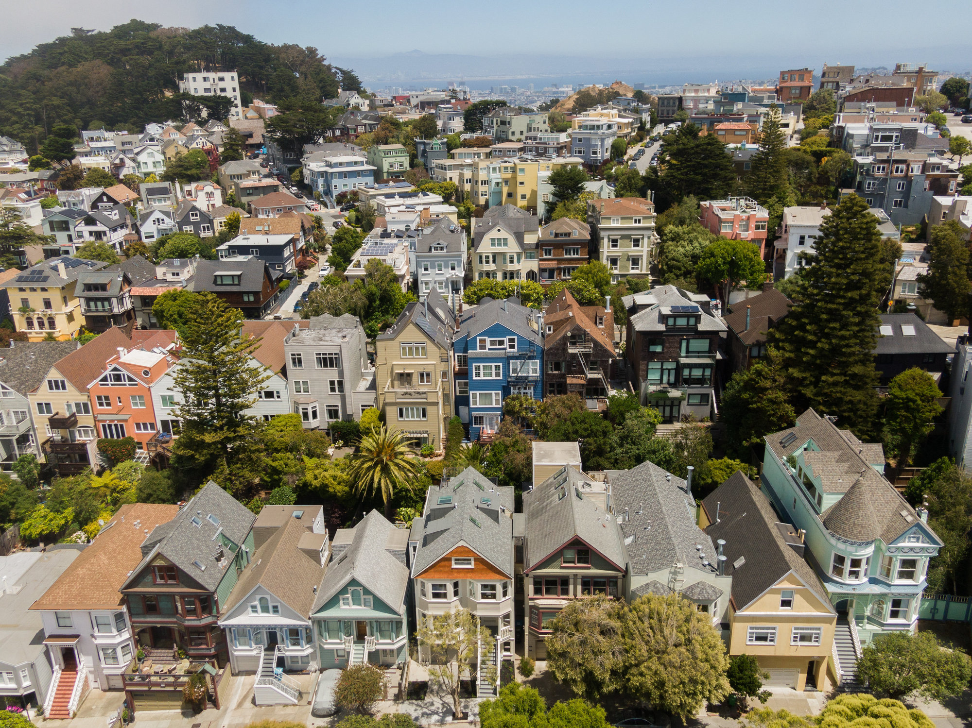 Property Photo: Higher aerial shot of the Downy Street neighborhood. 