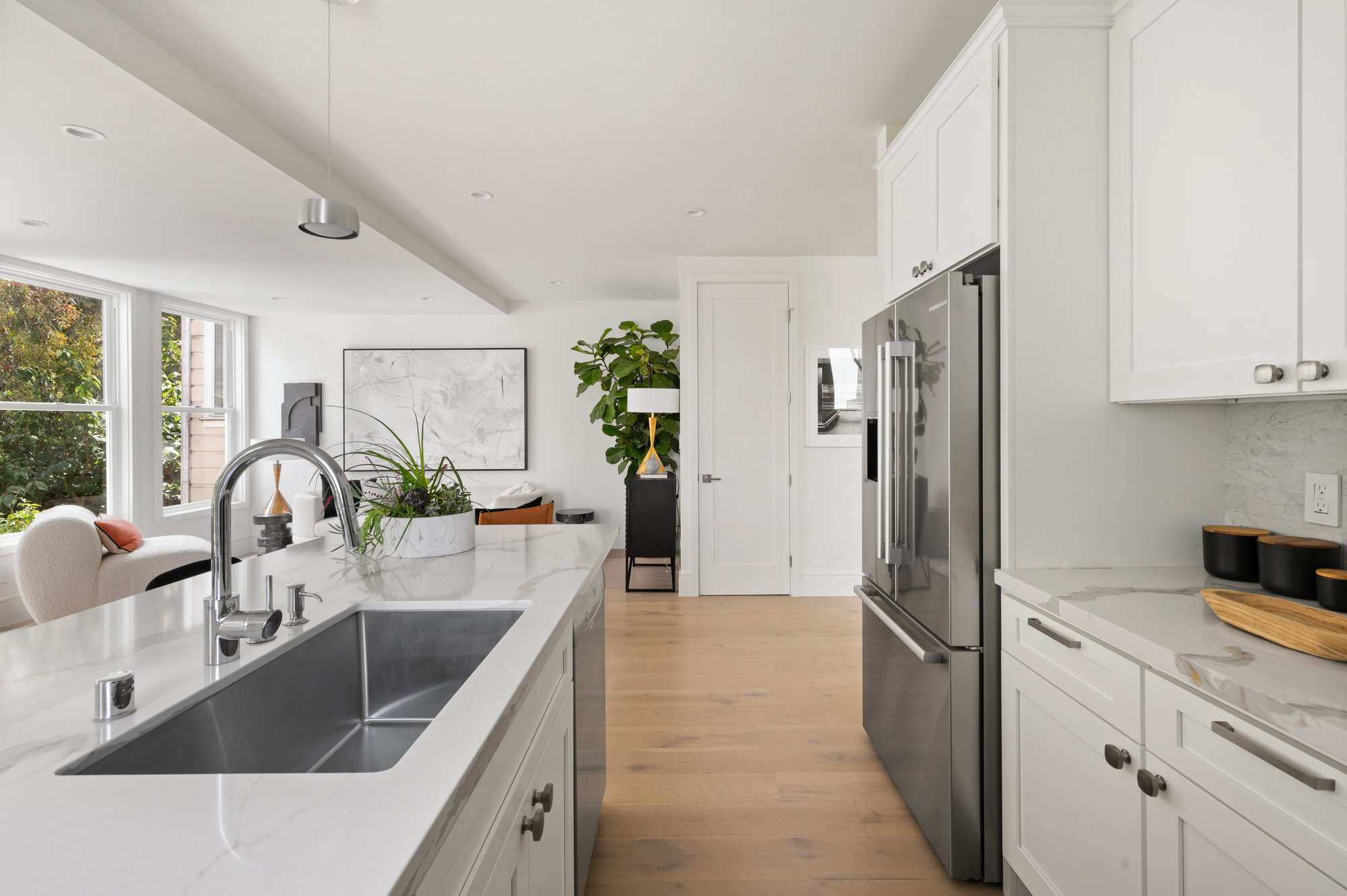 Property Photo: There is a large sink in the island.