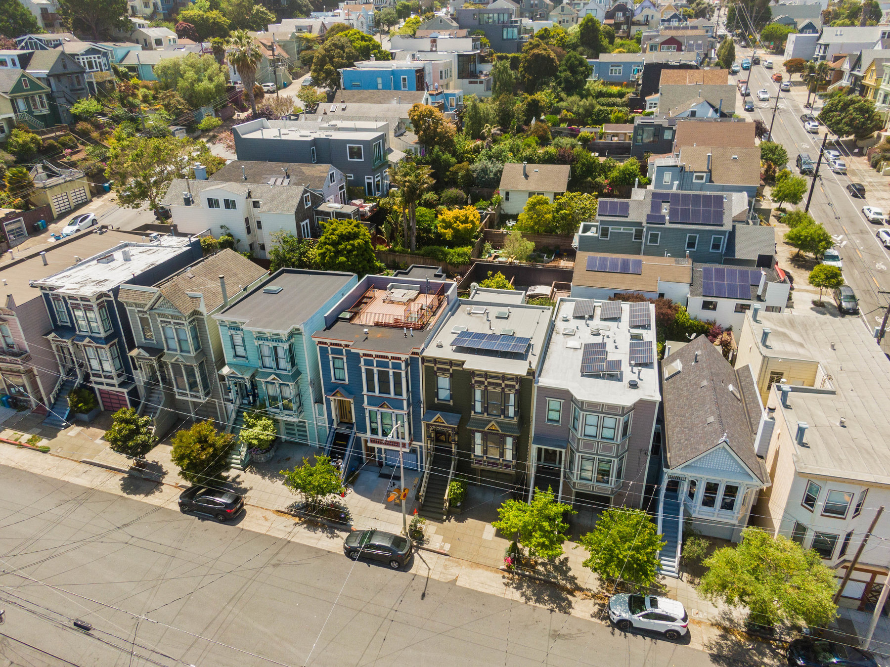 Property Photo: Another aerial photo of Castro street neighbors. 