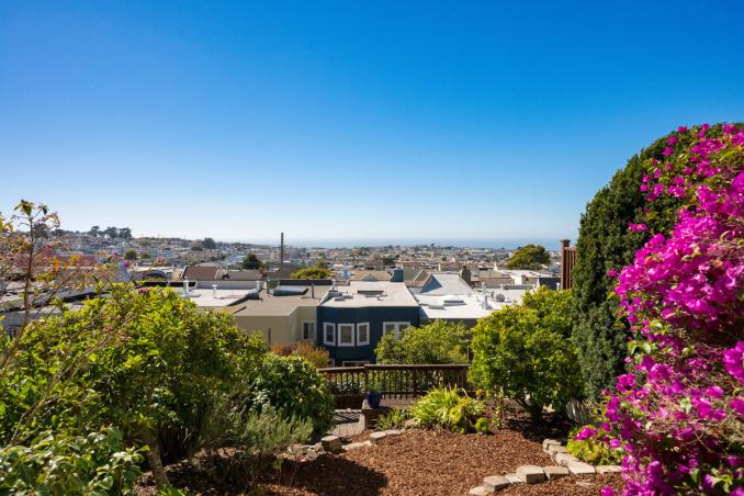 Property Thumbnail: Looking out from yard at the views to the ocean. 