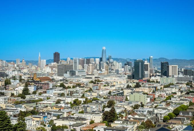 Property Thumbnail: View from the upper level bedroom looking down over the city. 
