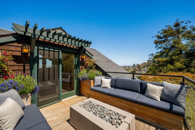 Property Thumbnail: Looking at door from the far side of the deck. Its a sliding glass door. 