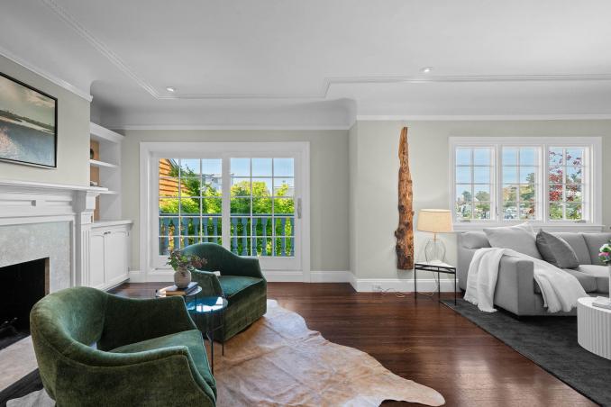 Property Thumbnail: Juliet balcony looks out to willard street and you can see the greenery of sutro forest to the right. 