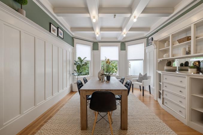 Property Thumbnail: Formal dining room with boxed ceilings and wood floors