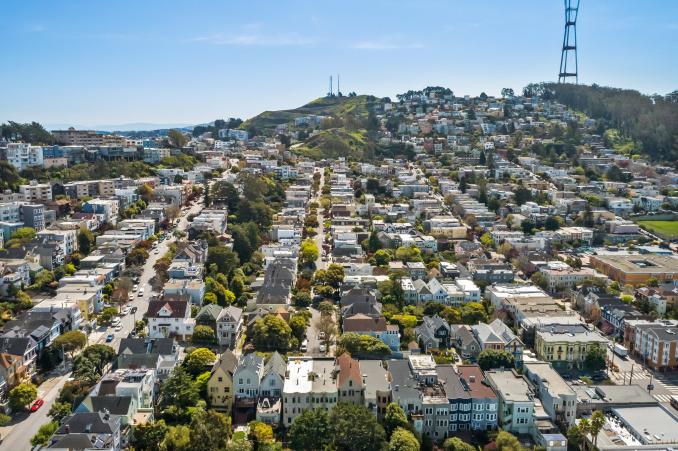 Property Thumbnail: Wide-shot aerial view looking towards Corona Heights
