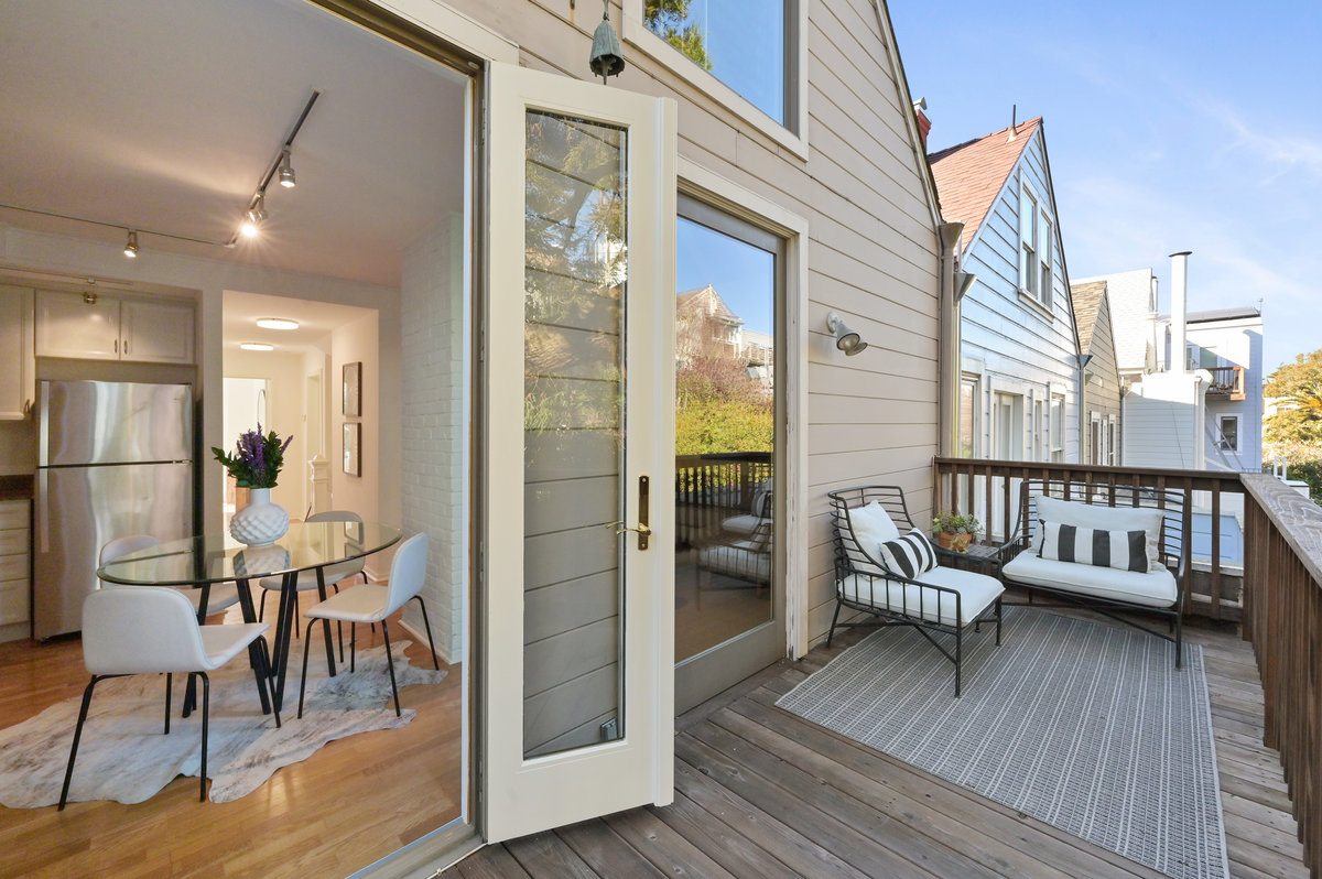 Property Photo: View of the deck and out door seating area