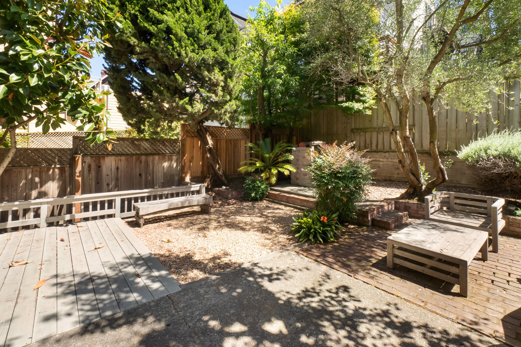 Property Photo: View of the rear yard and outdoor living space