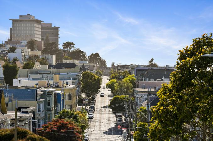 Property Thumbnail: View of the street and the greater Cole Valley area as seen from 834 Clayton St