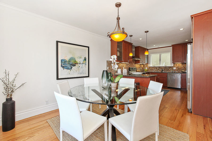Property Photo: Dining area with wood floors