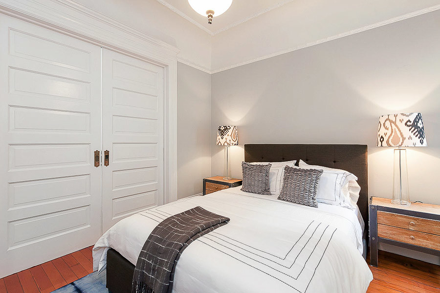 Property Photo: Bedroom with pocket doors closed