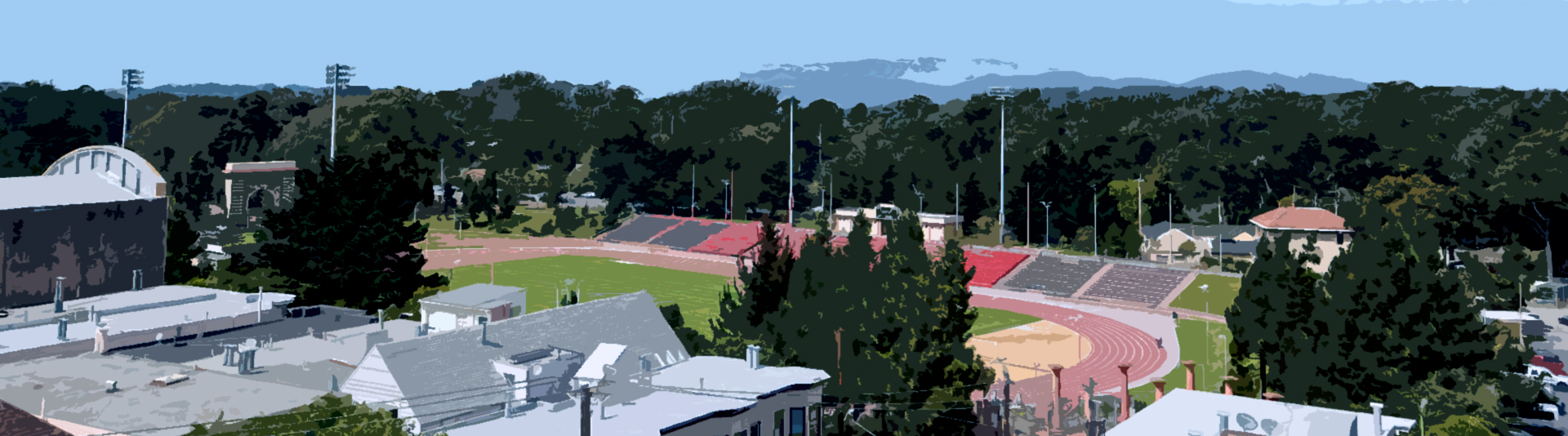 A view of Golden Gate Park featuring Kezar Stadium