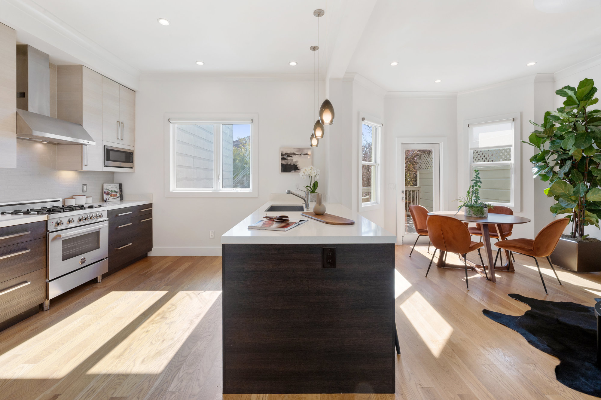 Open floor-plan view of 719 18th Avenue, showing the kitchen and main living area