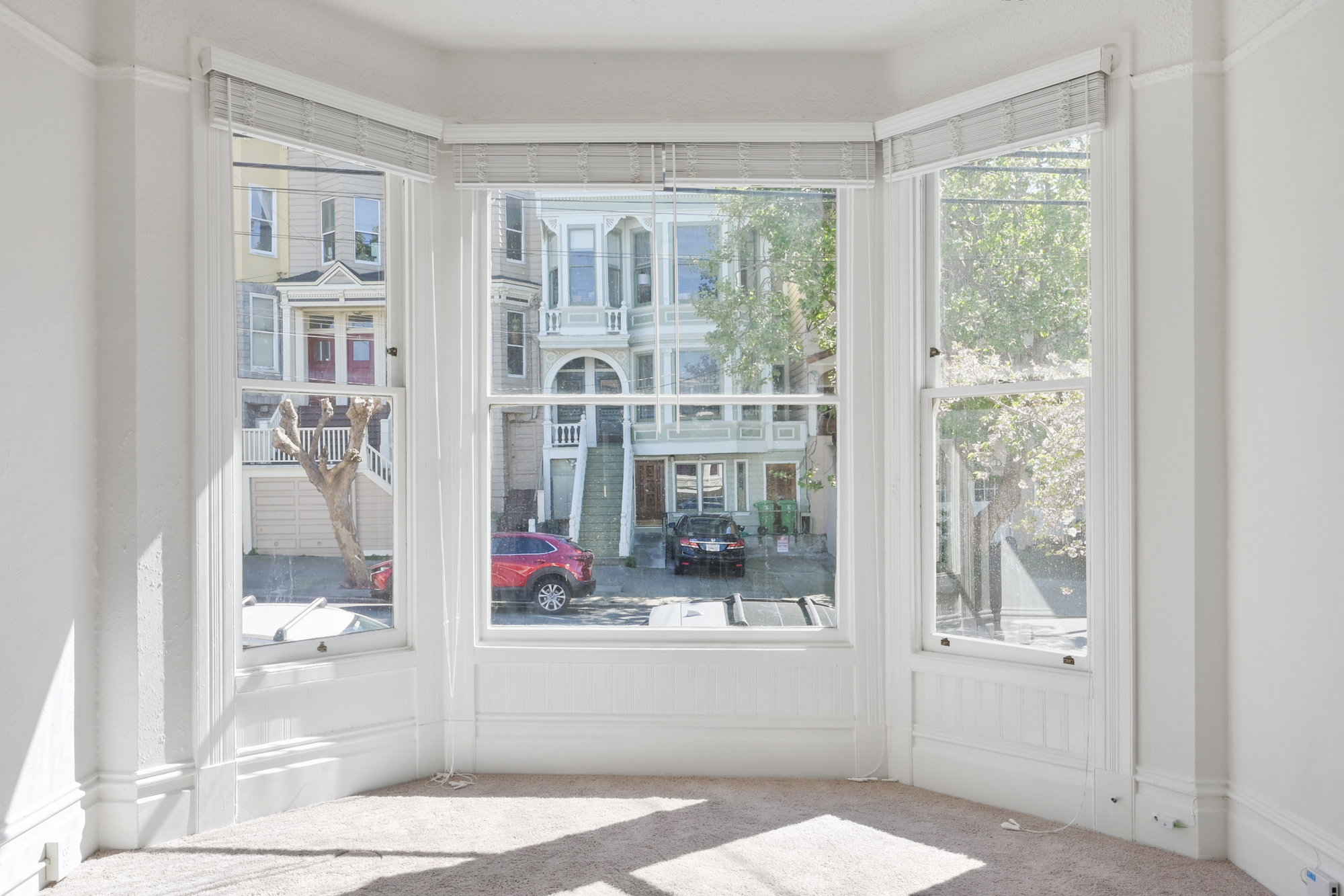 013011 View of a bay window overlooking a street