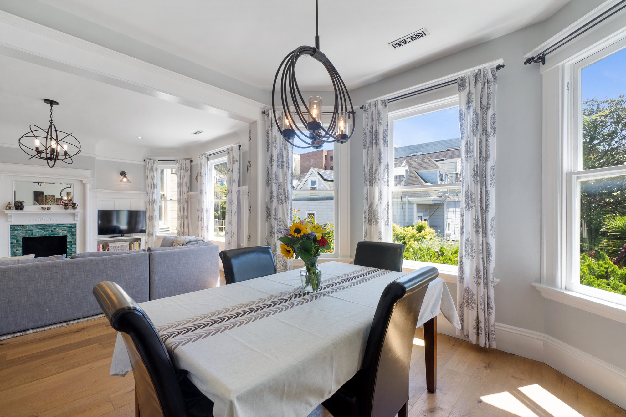 016013 View from the dining area, looking towards three expansive bay windows