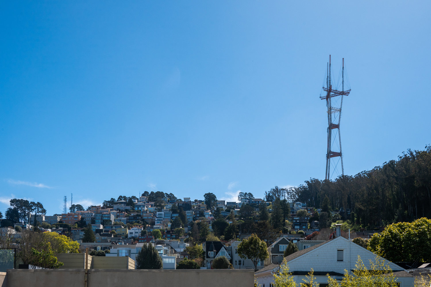 029photos1223shrader031 Aerial view of Cole Valley and Sutro Tower in San Francisco, CA