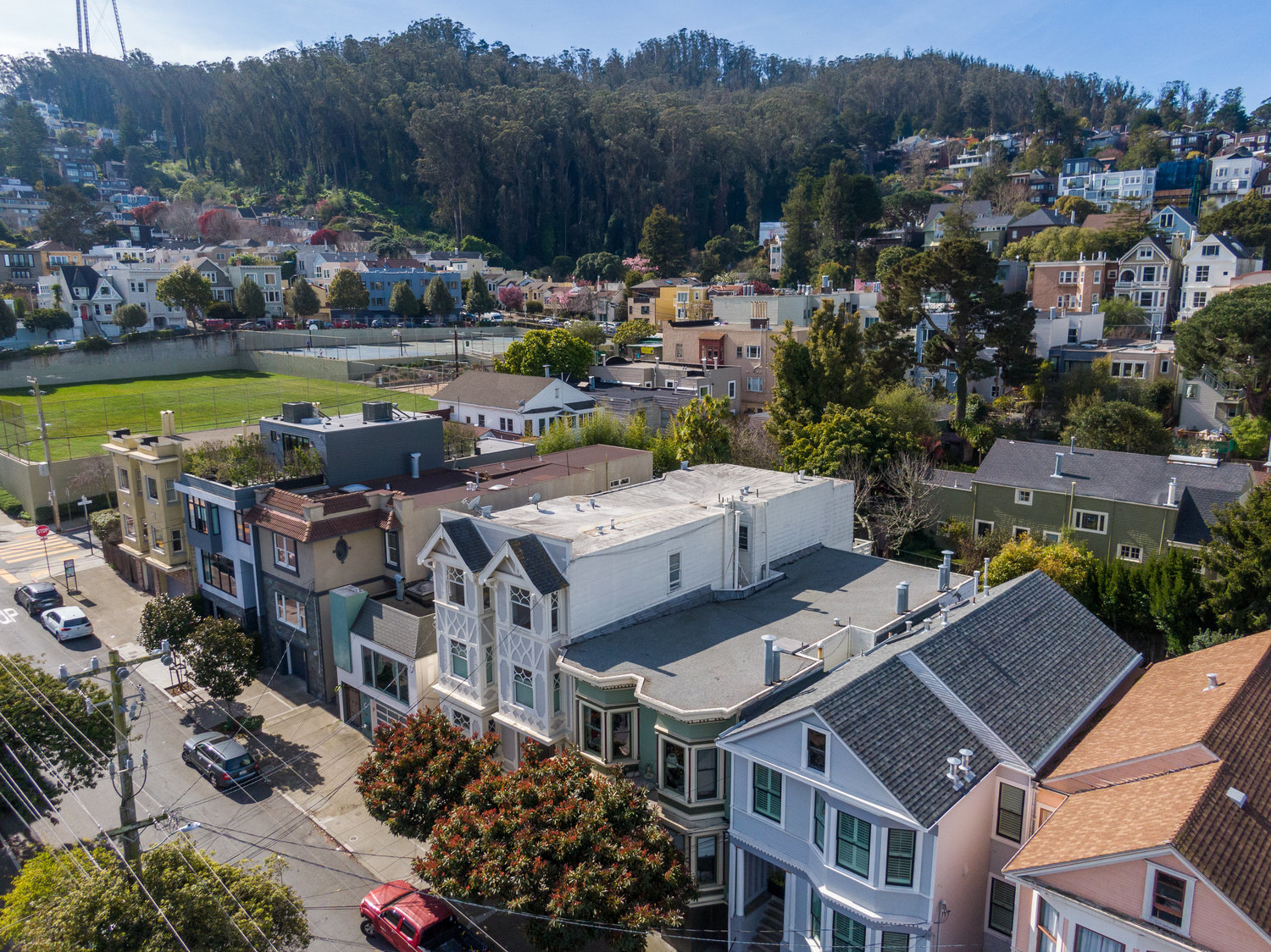 036photos1223shraderap005 View of 1223 Shrader Street, showing a nearby park and Sutro Forrest