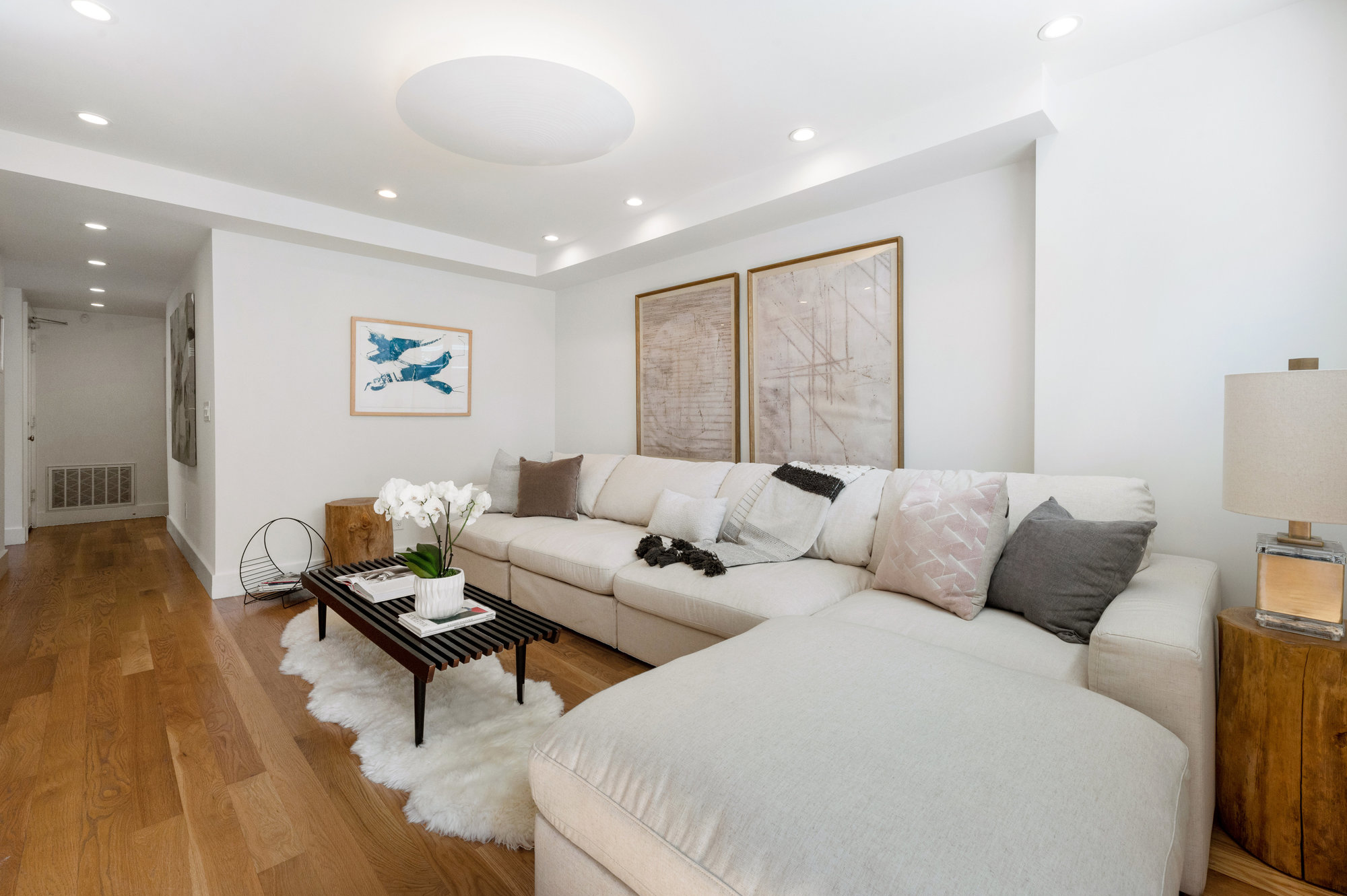 Lower living area, showing length of the space