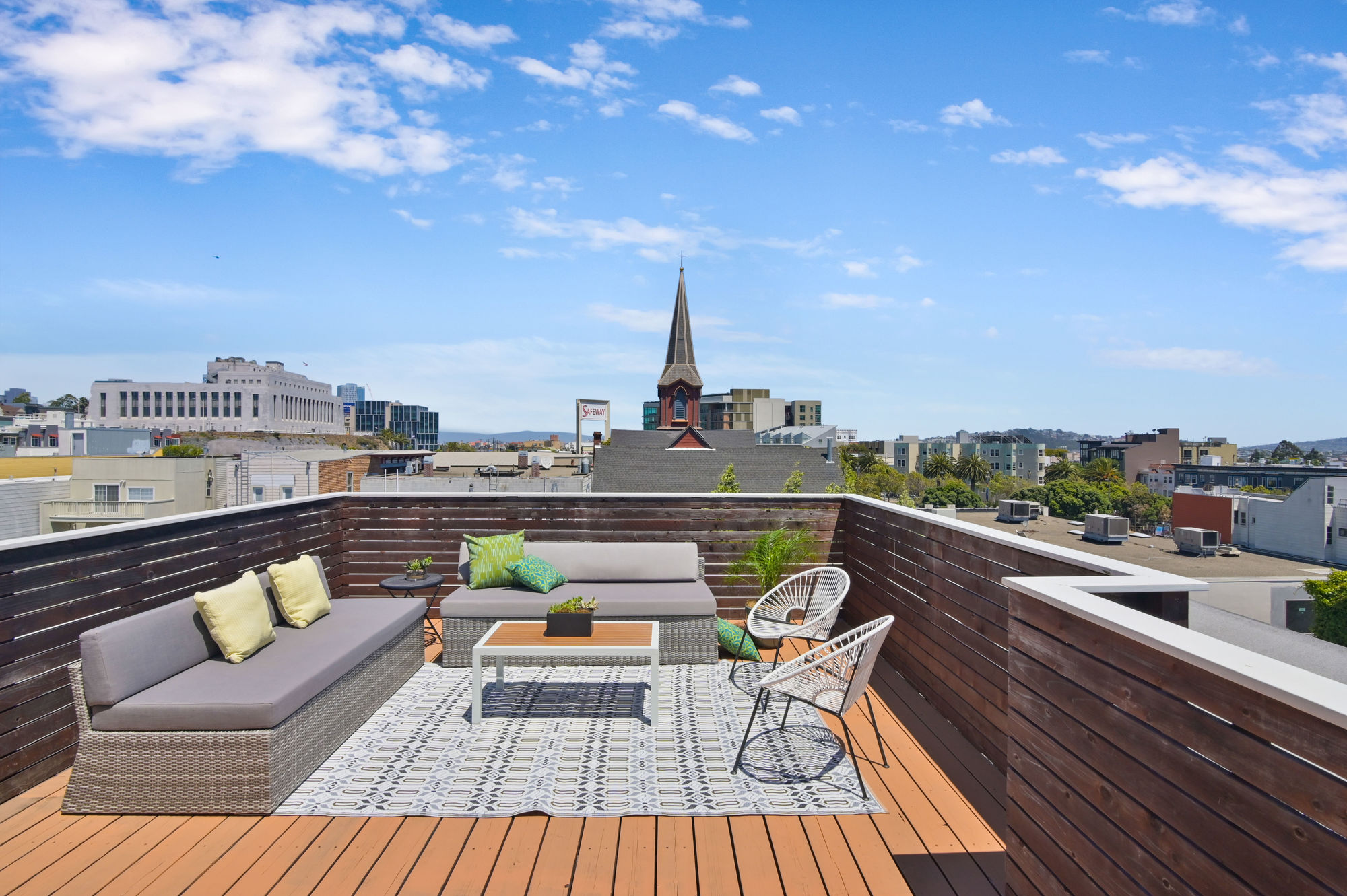 04060 View for the top deck at 45-49 Belcher Street, showing panoramic views of the city