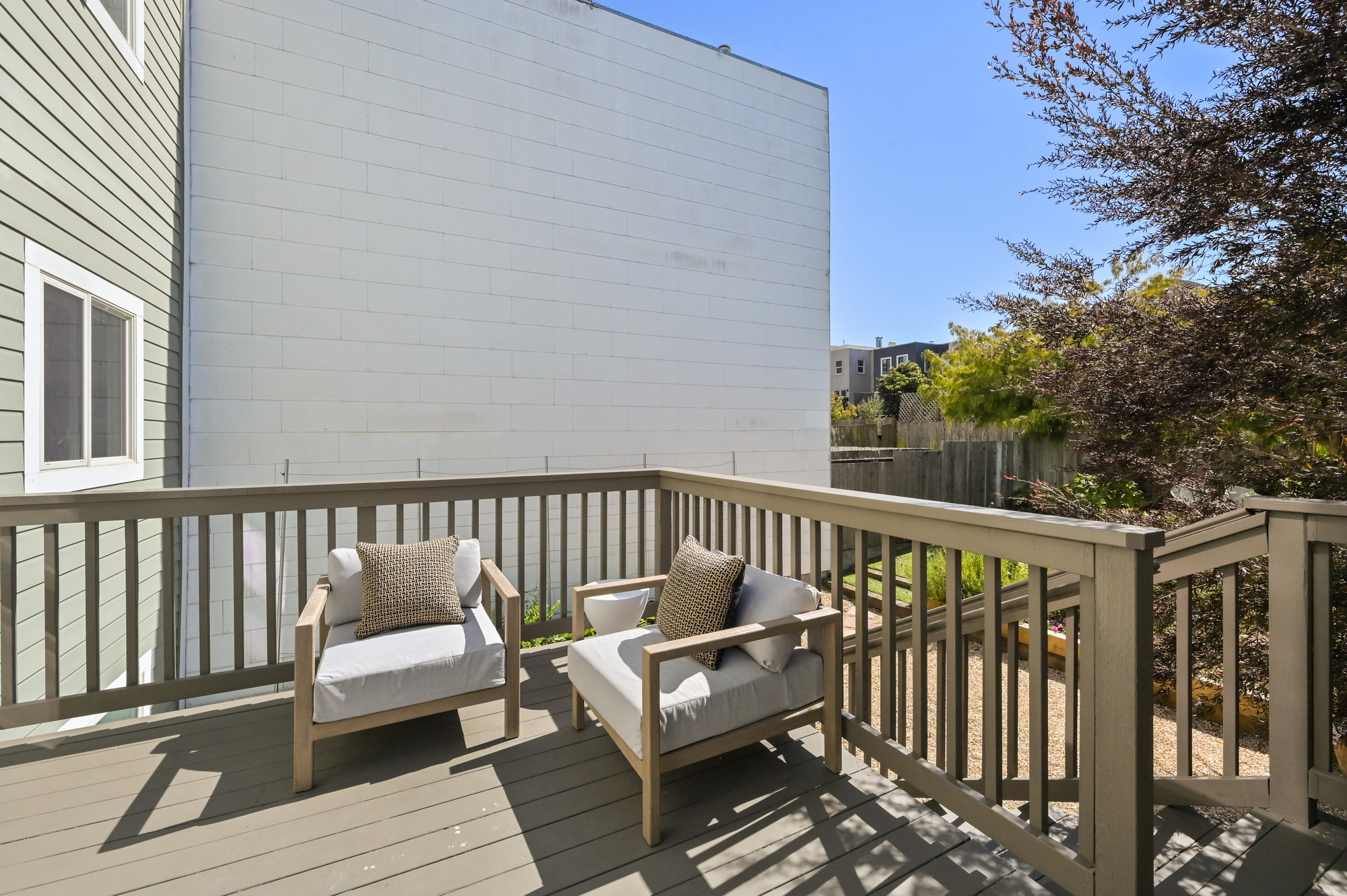 View of the deck via the dining room