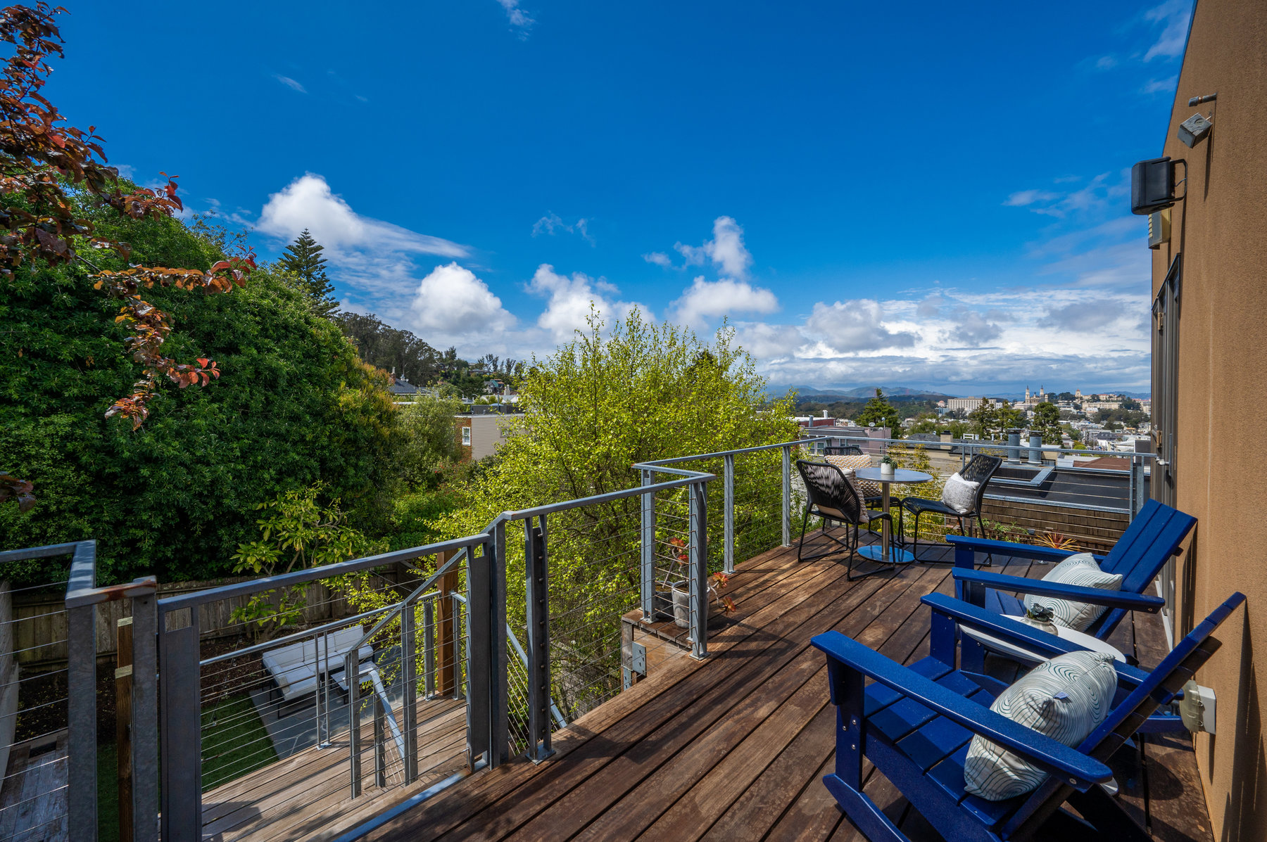Great view from deck. There is a lots of greenery.