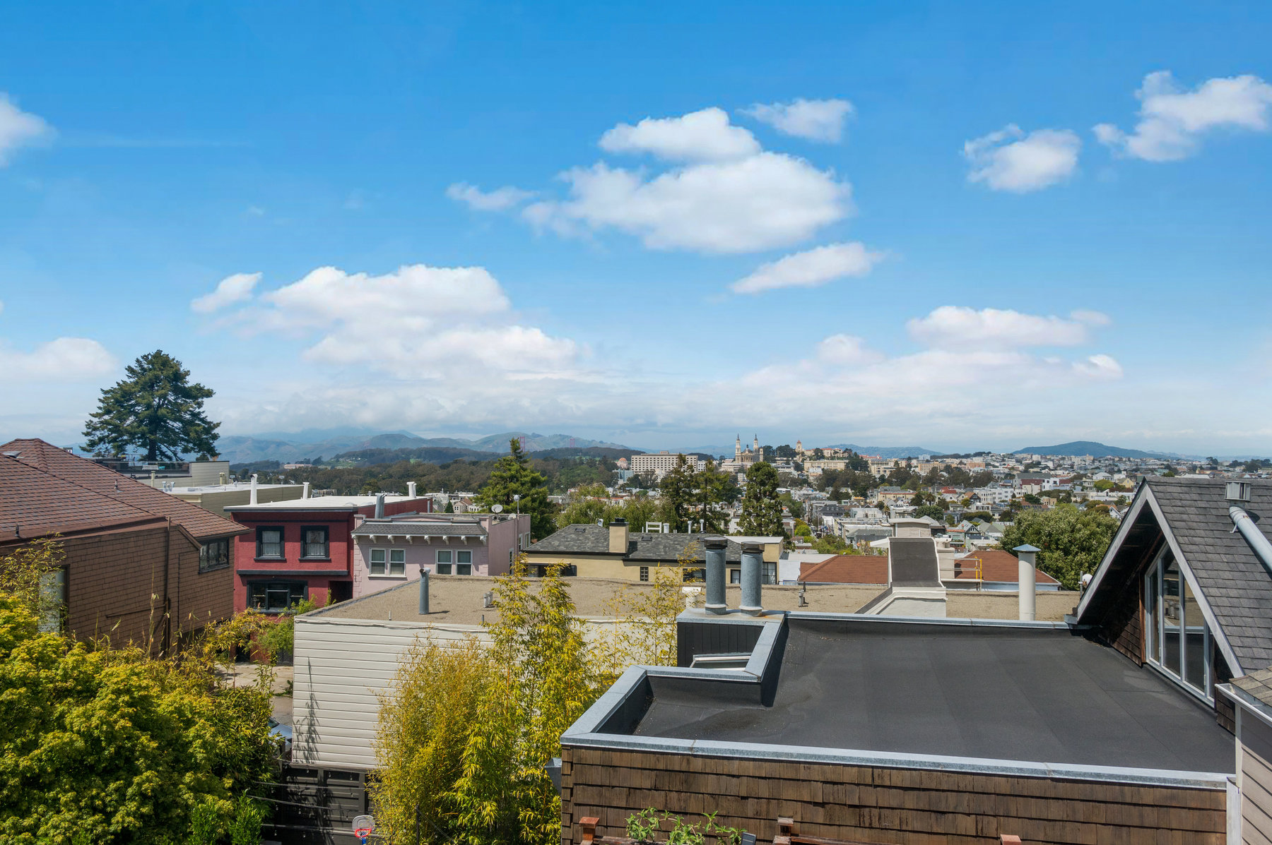 View from deck looking down at Cole Valley