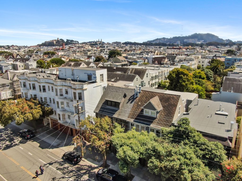 Aerial view of 637-639 Lake Street in San Francisco, sold by top agent John DiDomencico