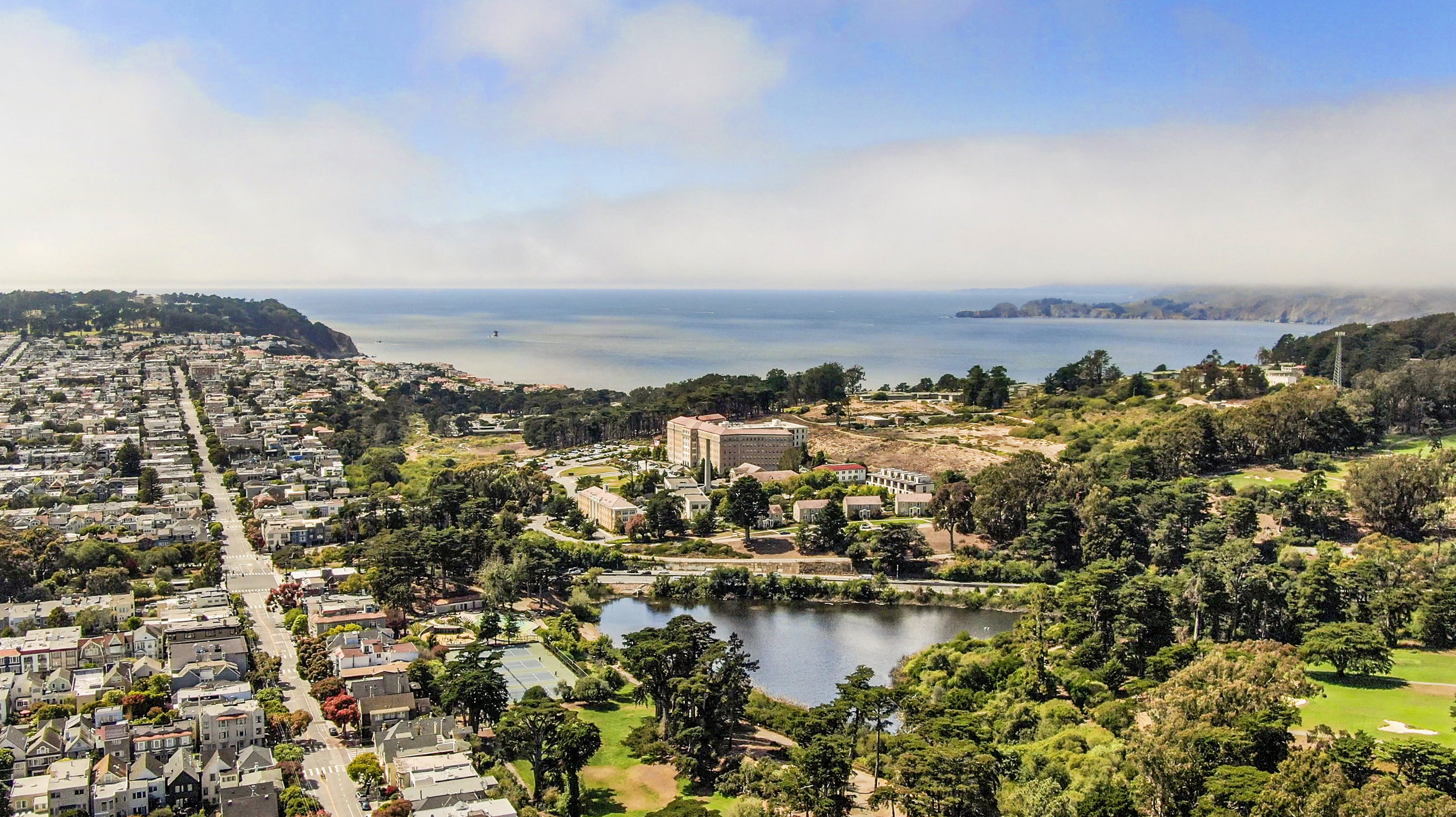 Aerial view of Lake Street and San Francisco Bay, via 637-639 Lake Street
