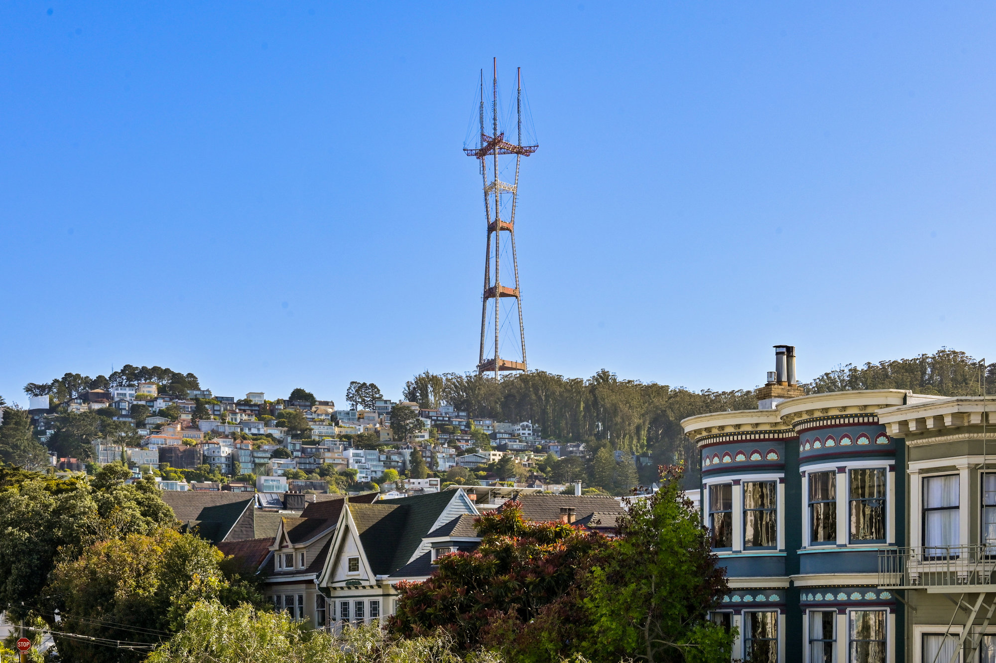 View of Sutro tower as seen from 834 Clayton Street