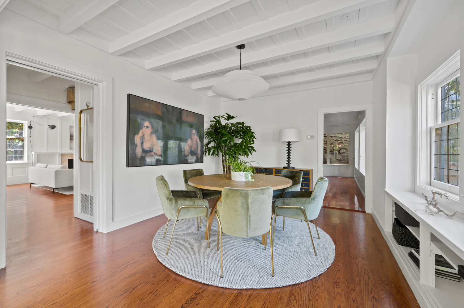 059photos281edgewood035 Dining area with lovely large round table. Main entry is doorway to the left.