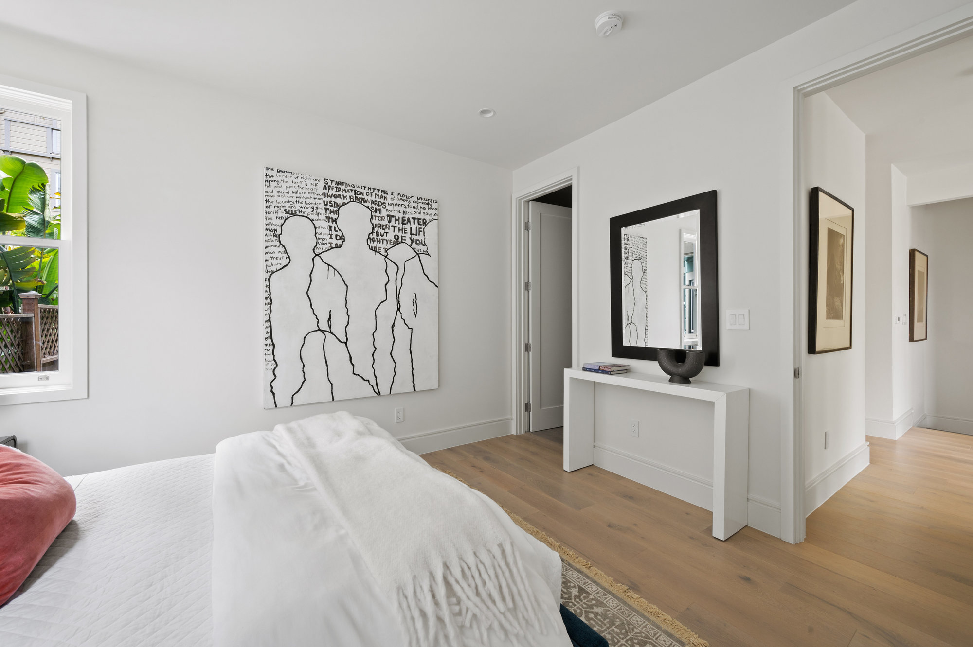 There is an on suite bathroom. Here you are looking at doorway into the bedroom and bathroom.