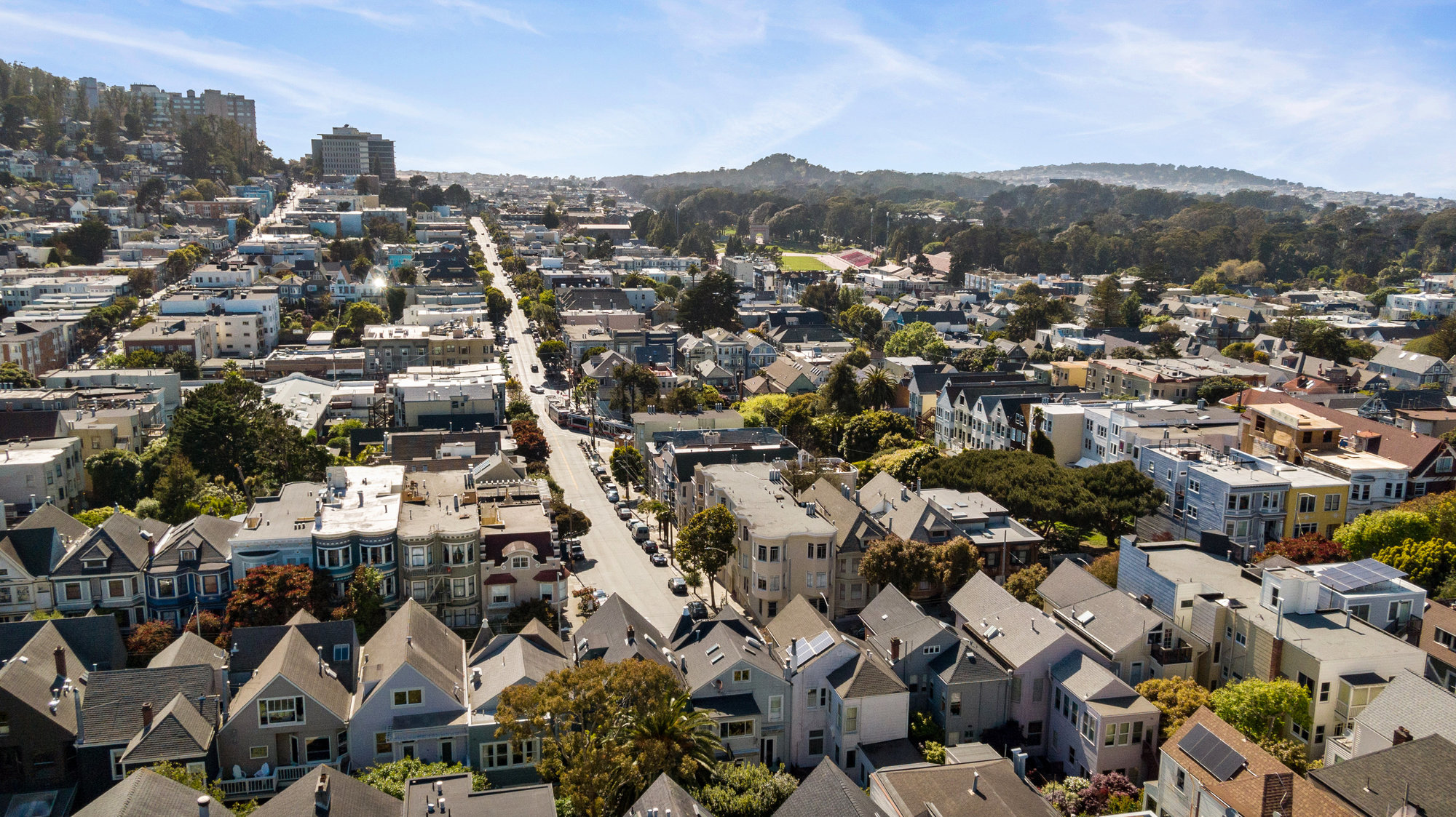 View of the Cole Valley area and Golden Gate Park