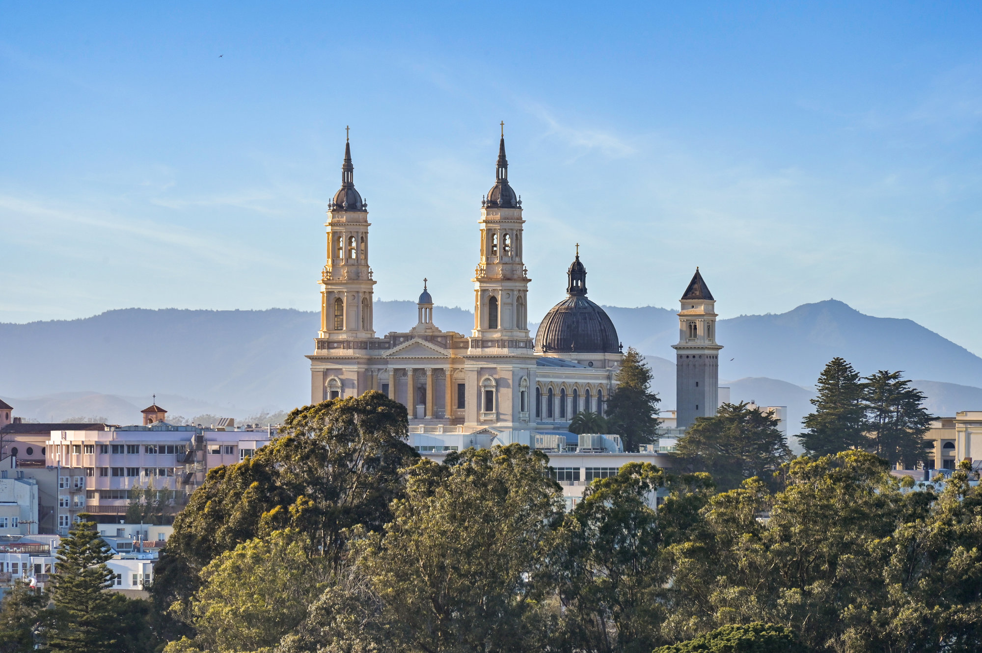 072078 The Mission as seen from the roof-top deck
