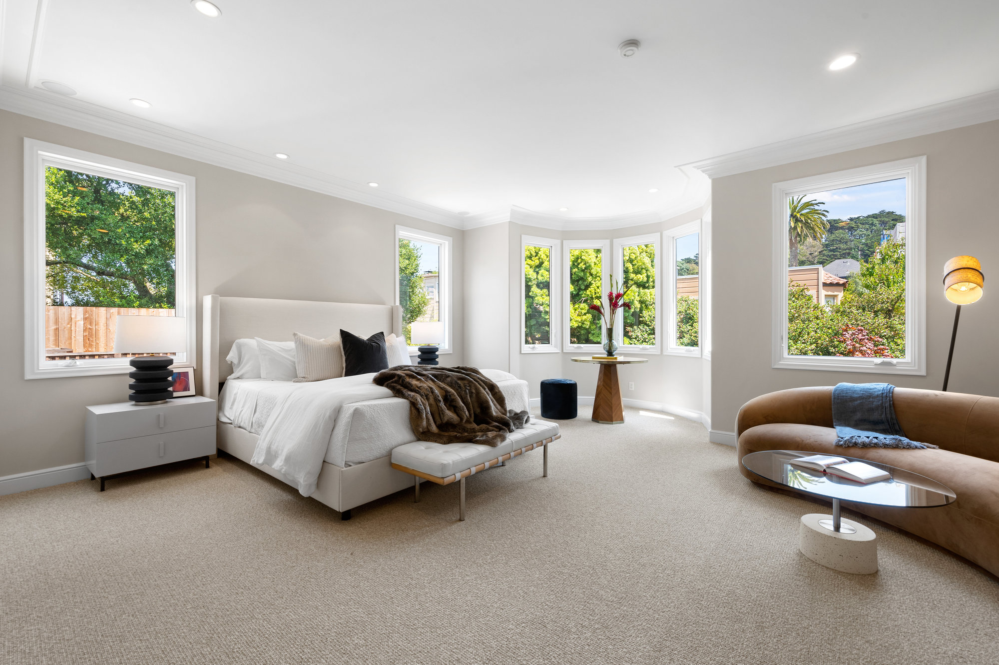 Primary bedroom with sitting area