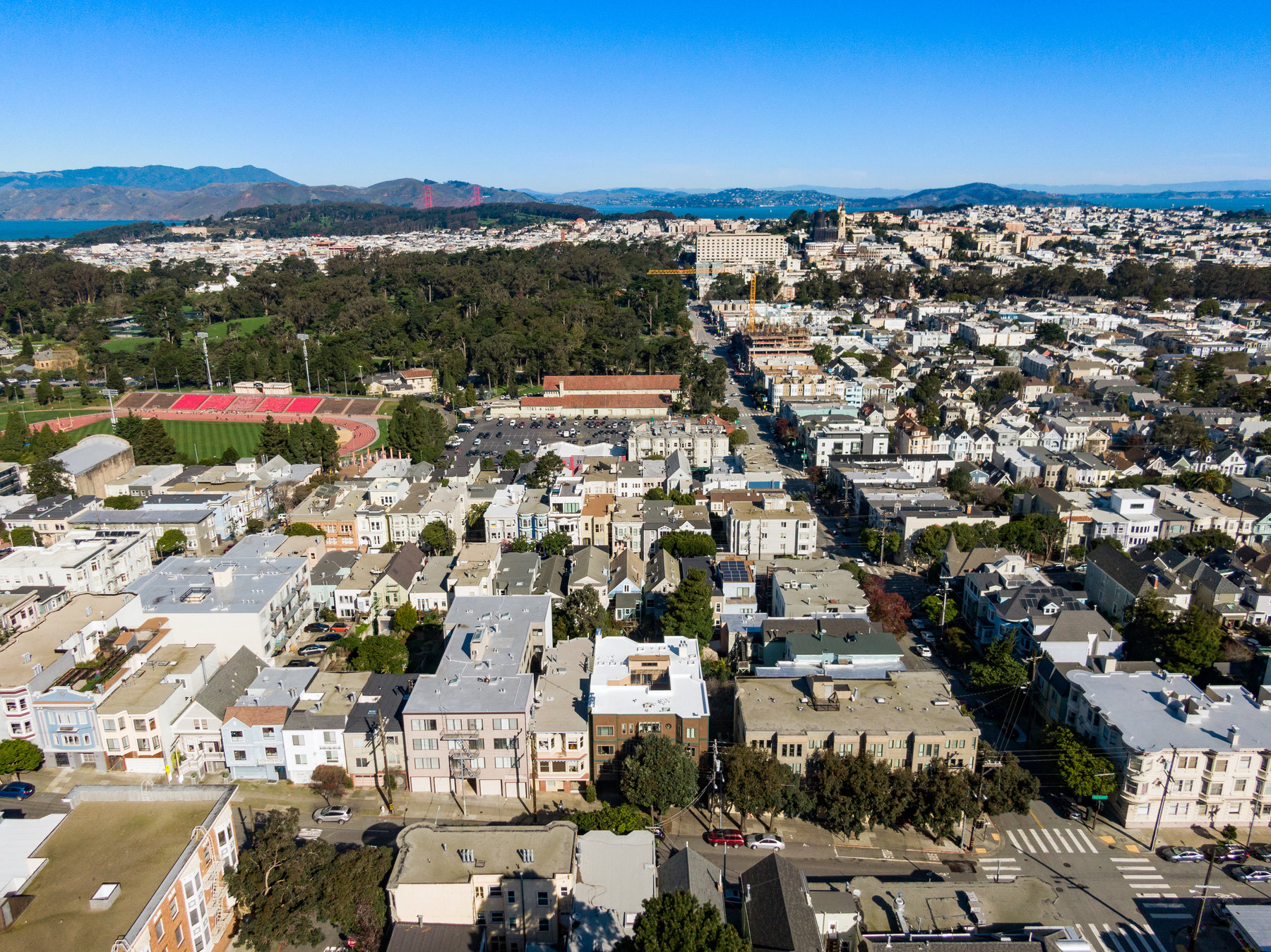 Aerial looking over 222 Parnassus.