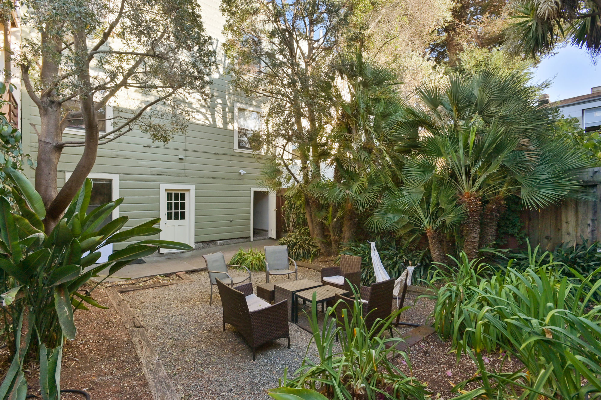 Back yard with out door seating