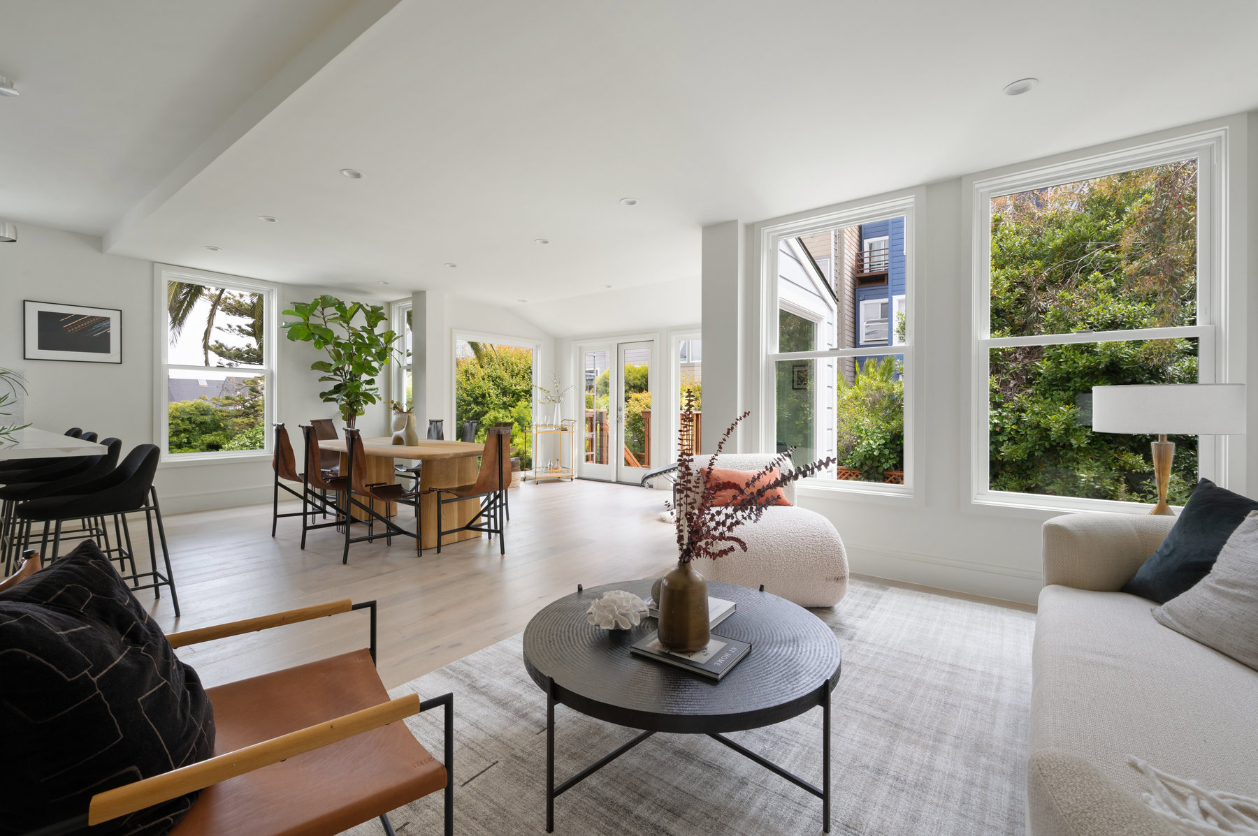 Open floor plan view of 234 Downey, showing the dining and kitchen area