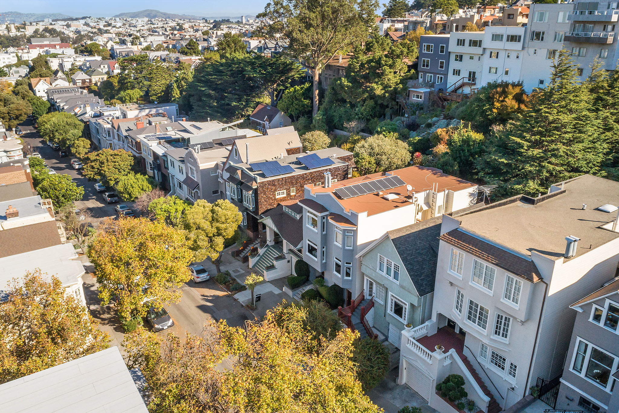 View of Belvedere Street and the nice homes surrounding 540-542 Belvedere