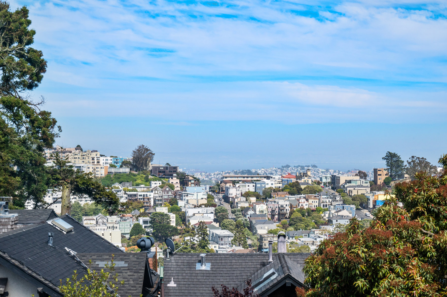 Aerial photo looking over nearby neighborhood.