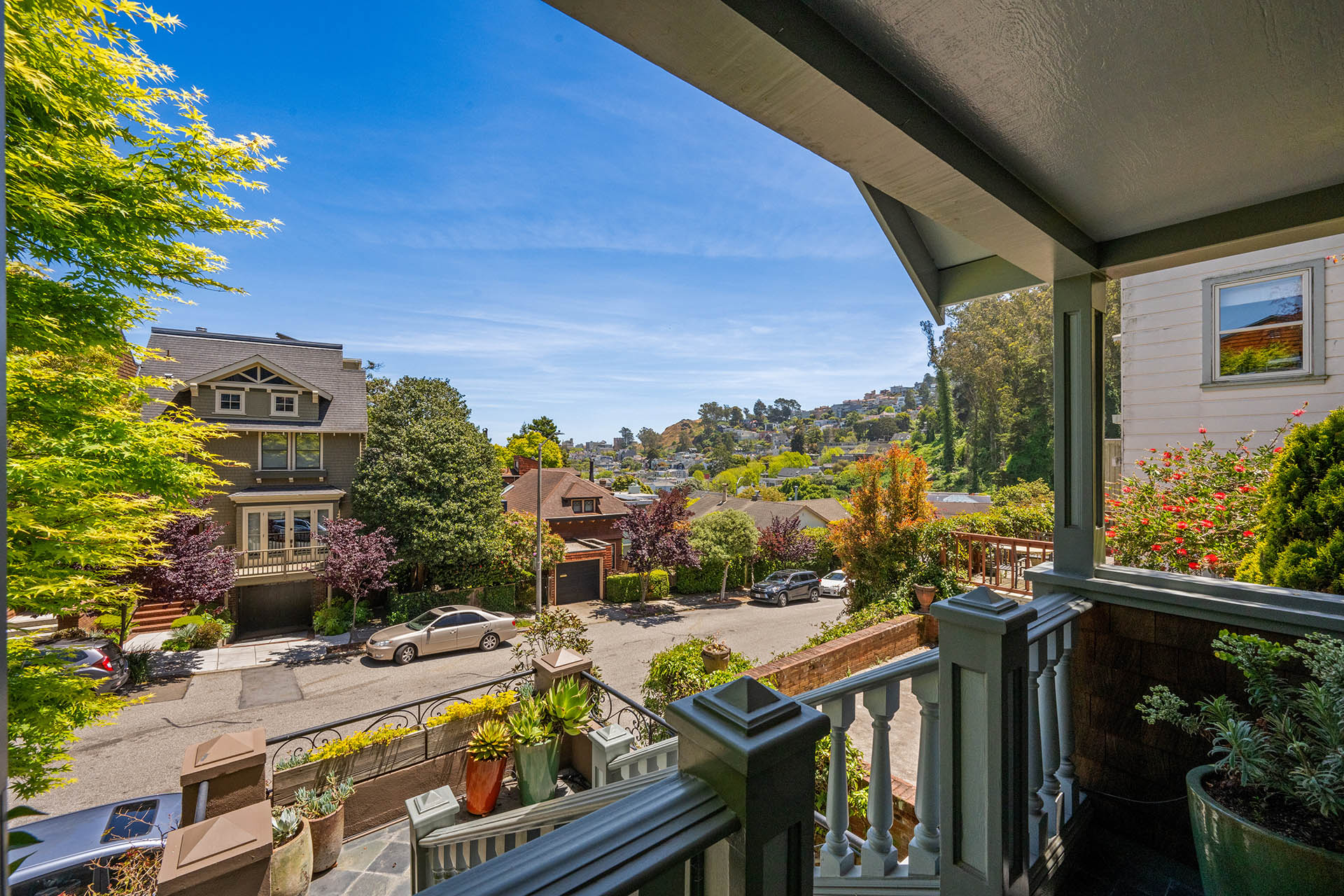 1525willard-front-door-view View of the neighborhood from the front deck.