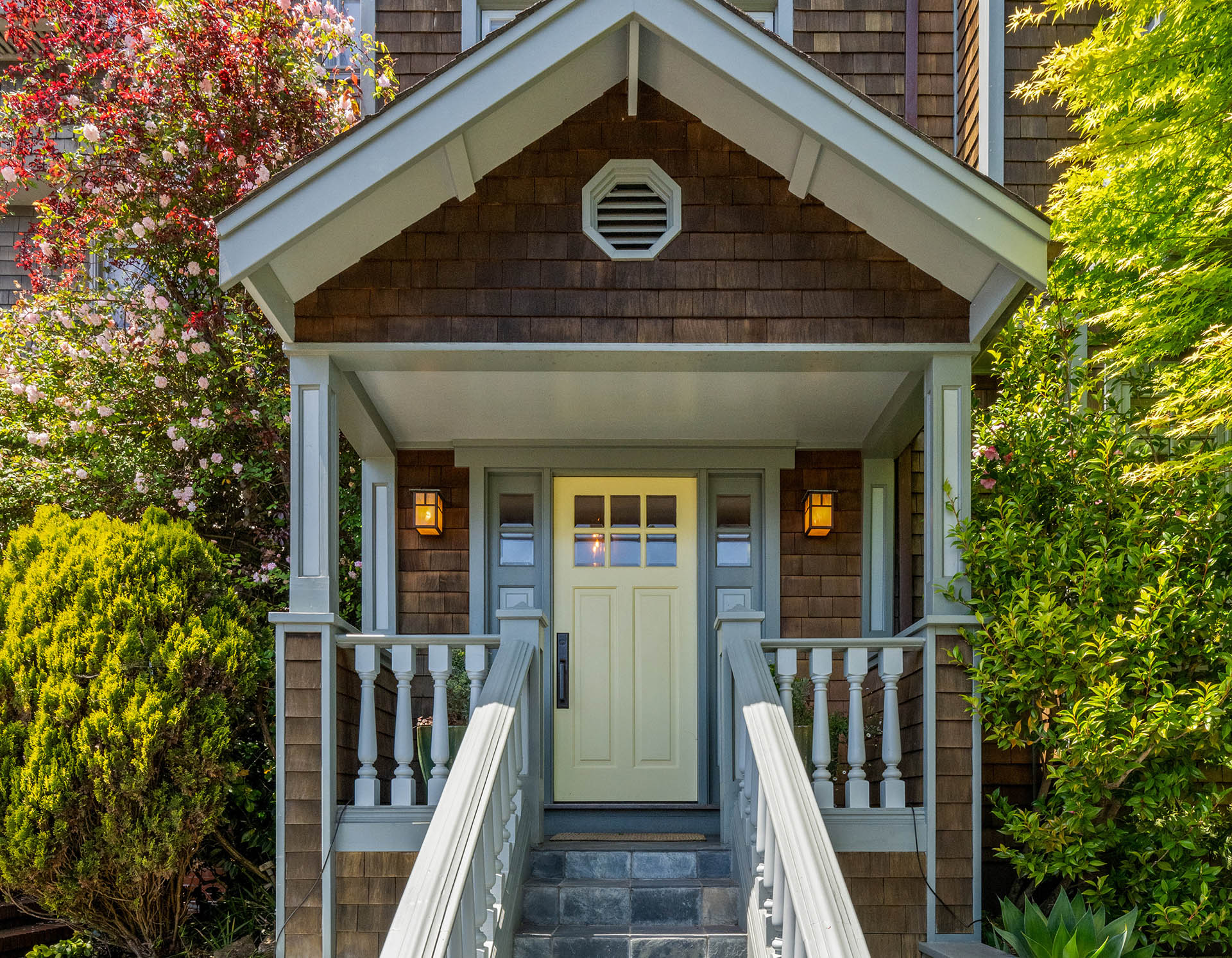 1525willard-front-door Front staircase the leads up the front door. Beautiful craftsman style home.
