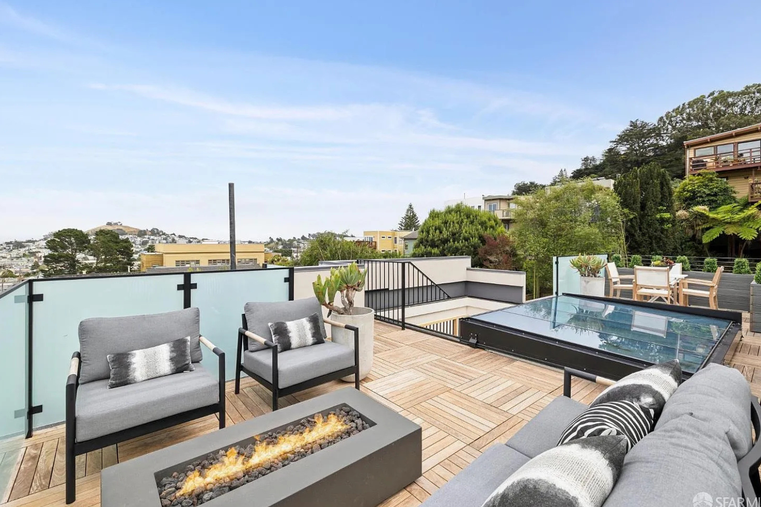 Property Photo: rooftop deck with san francisco cityscape views