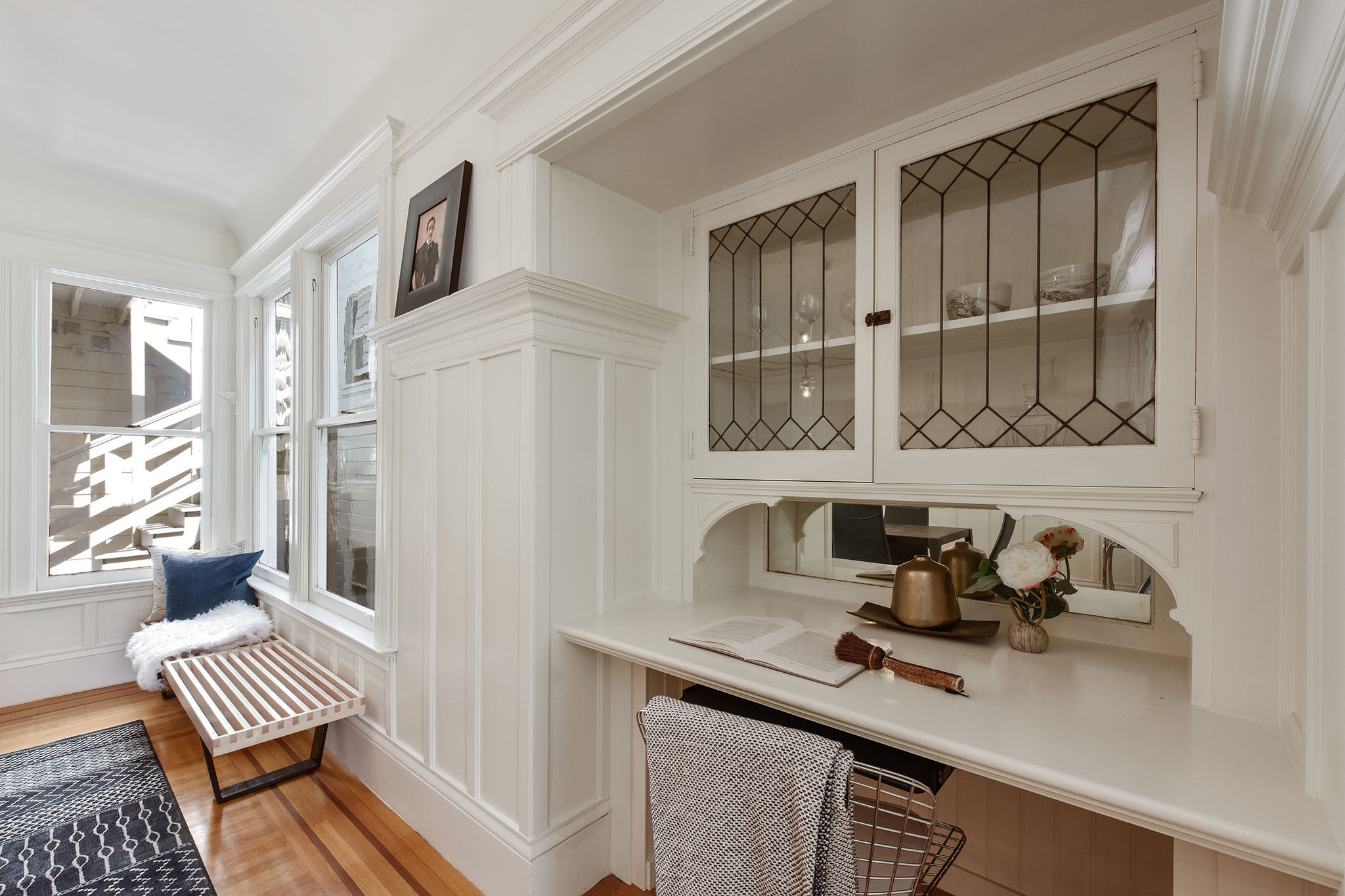 View of built-in cabinetry found in the formal dining room