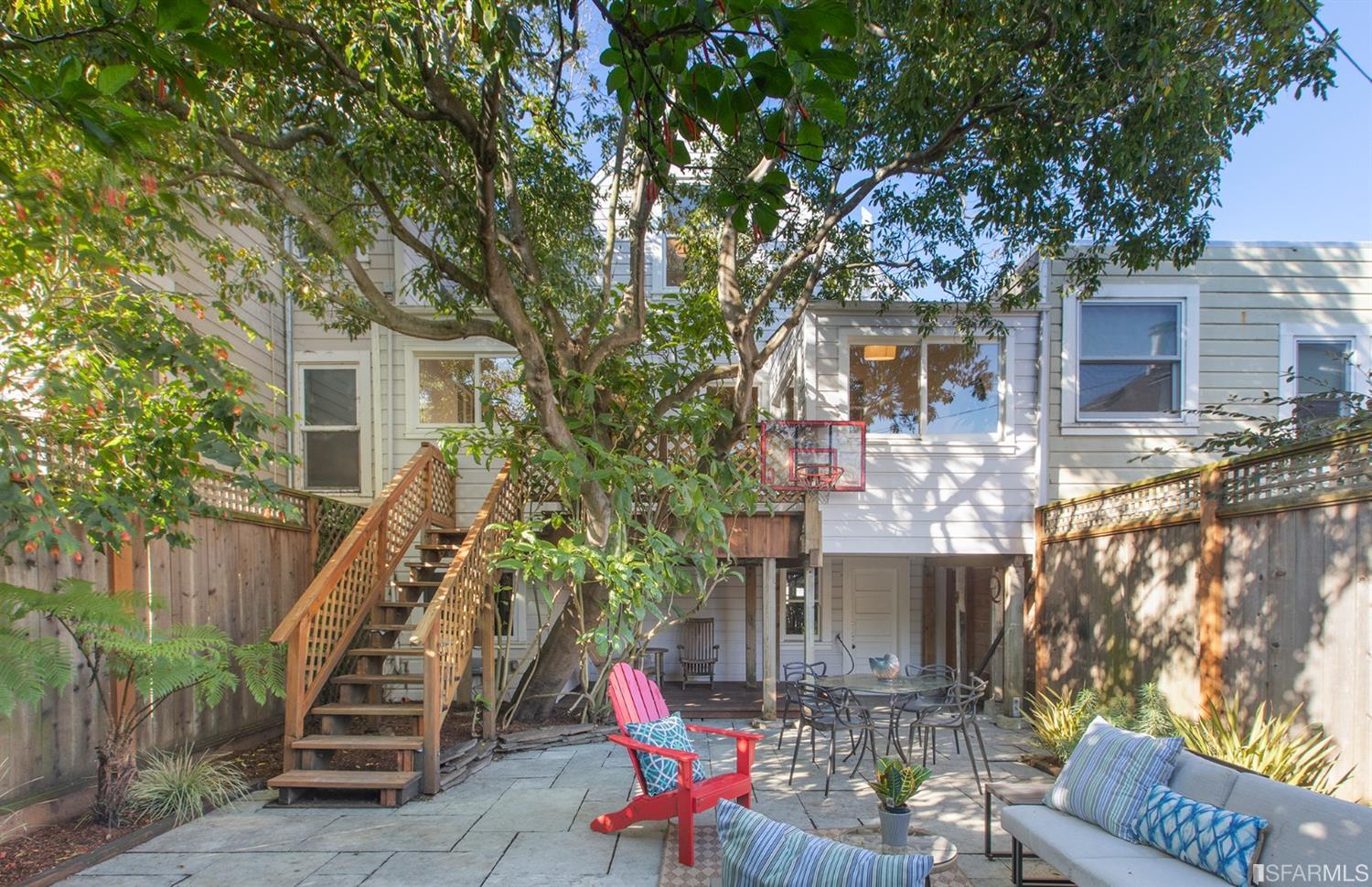 View of the rear patio showing the back of the house