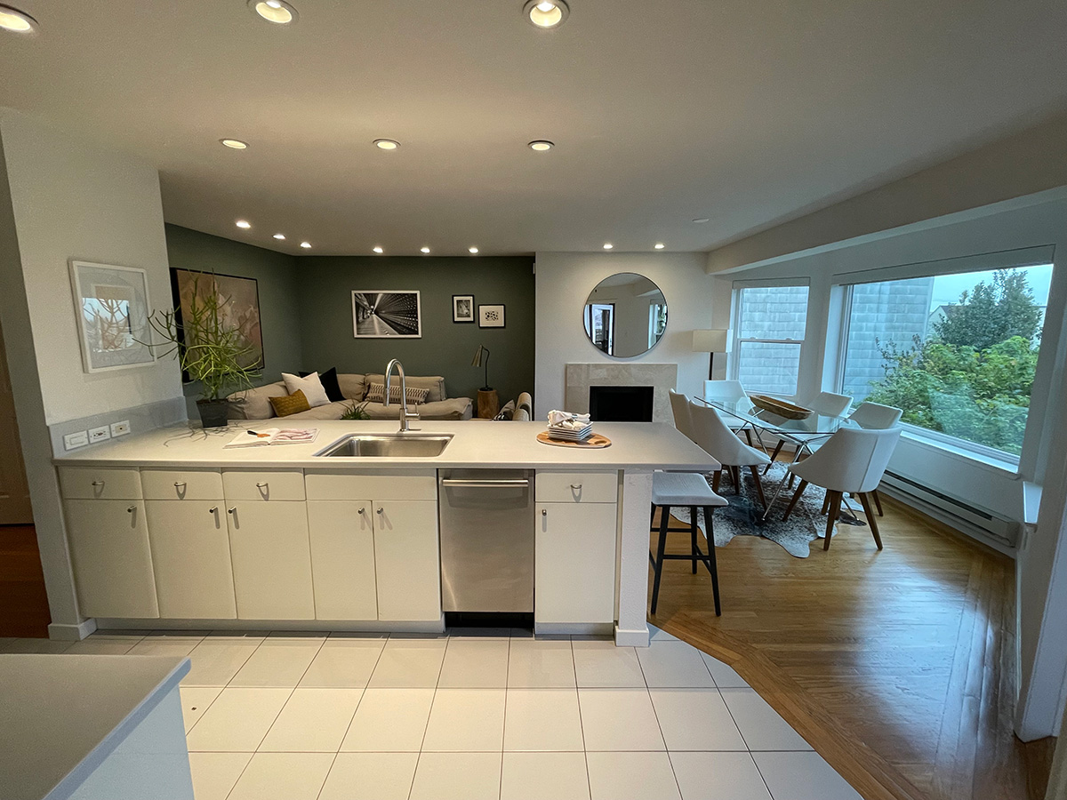 Interior view of a Cole Valley home, showing a lux kitchen