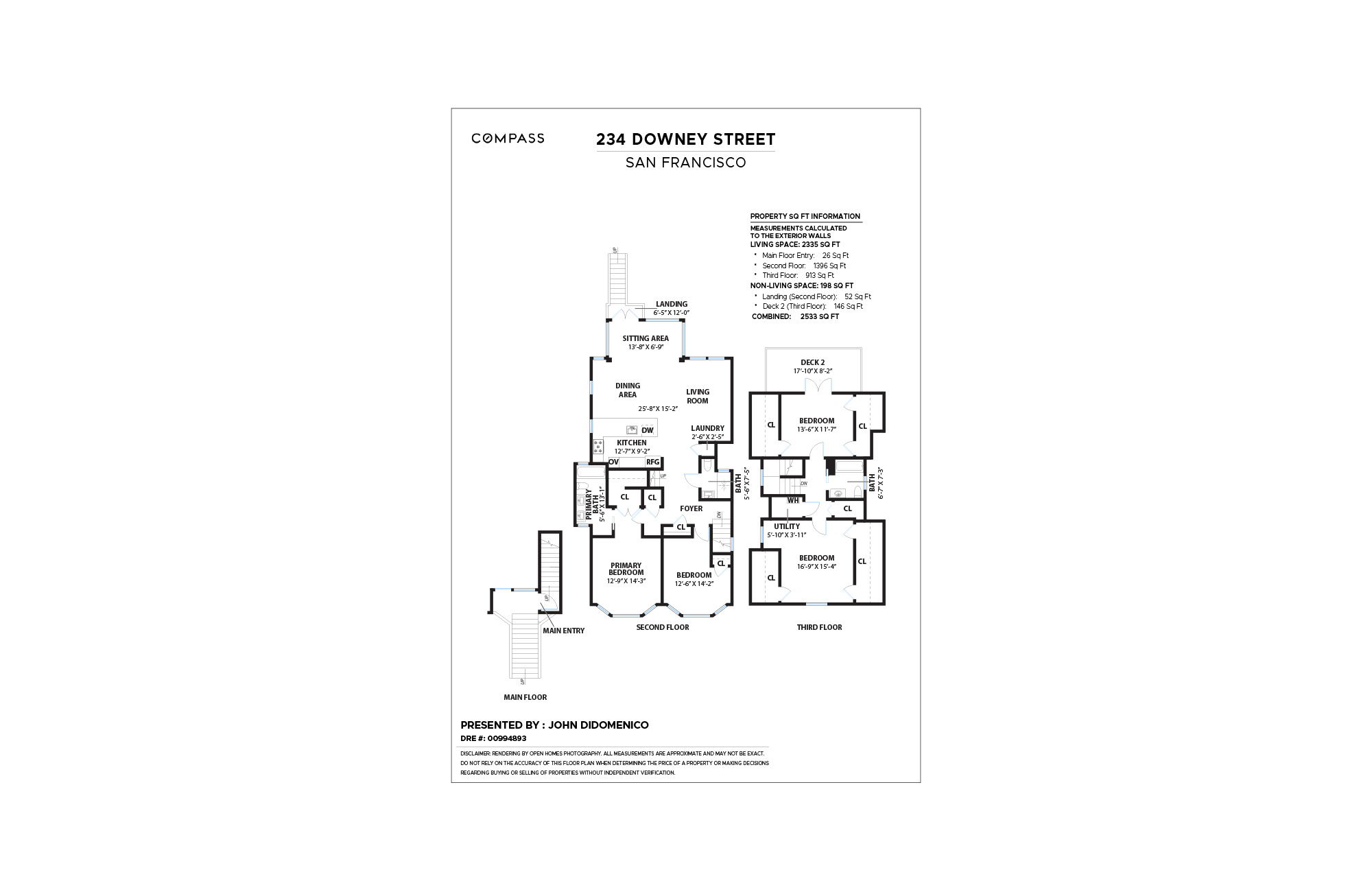 234 Downey Street floor plan completed by open homes.
